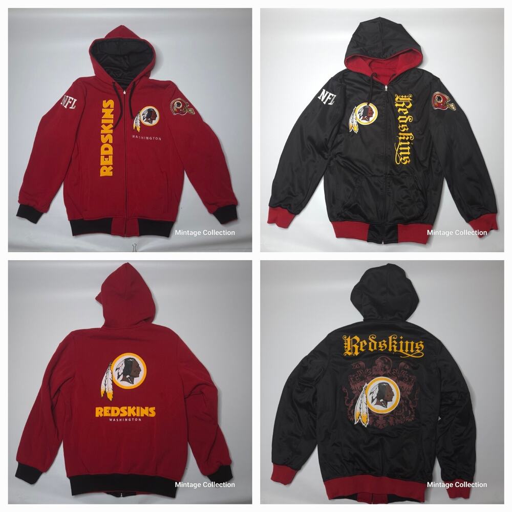 Vintage Washington Redskins Embroidered Reversible Hoodie M